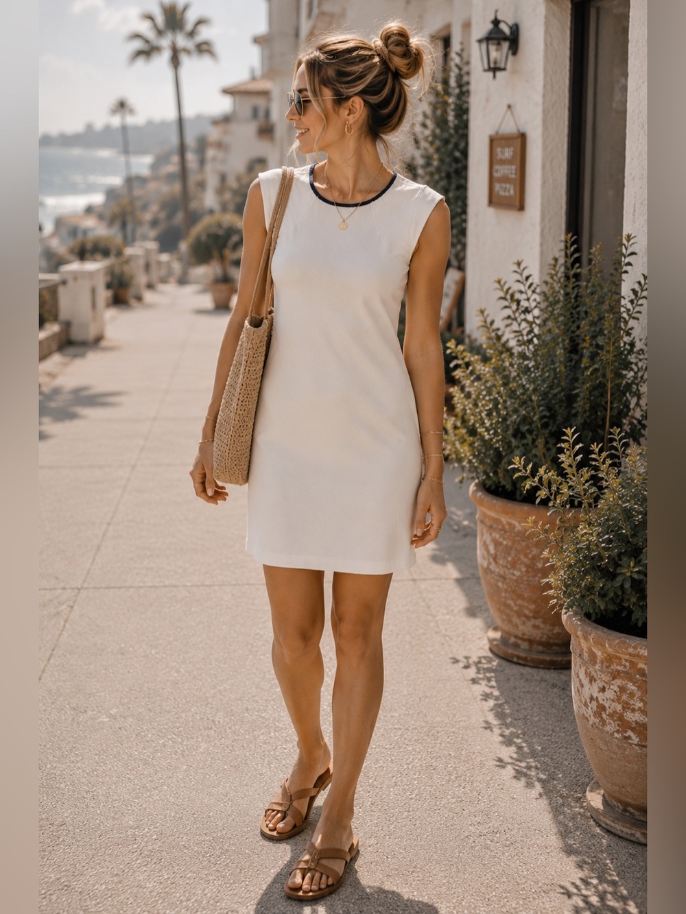 Cream Cap Sleeve Mini Dress  Office to Date Night Tailored Elevated Classic
